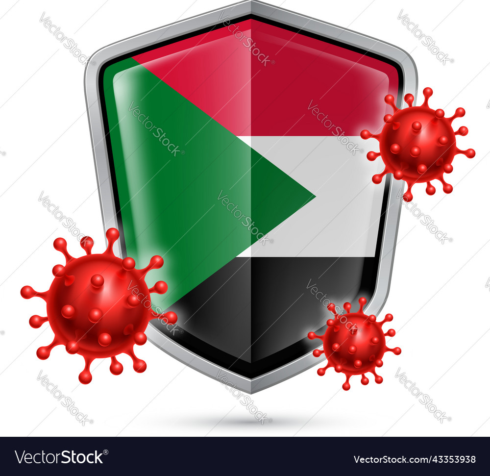 Shield icon of sudan Royalty Free Vector Image