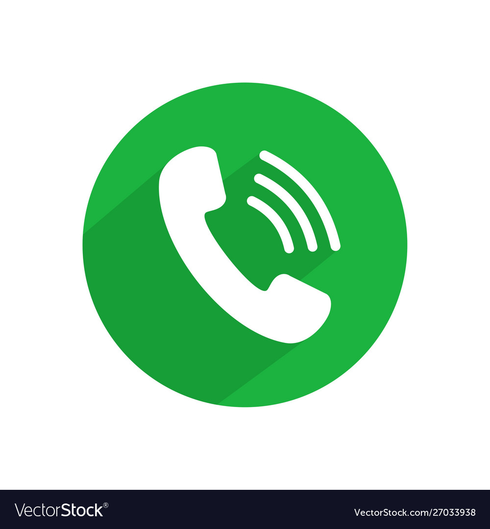 White phone call icon isolated on green circle