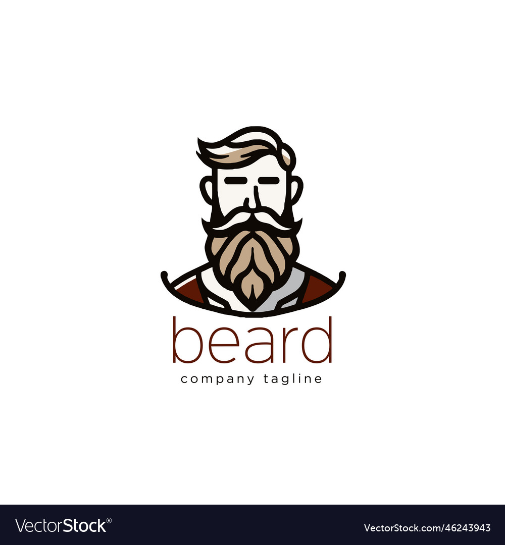 Bearded hipster logo template design element