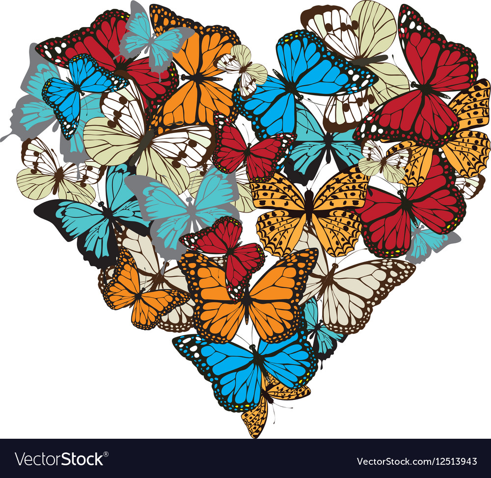 Butterfly heart Royalty Free Vector Image - VectorStock