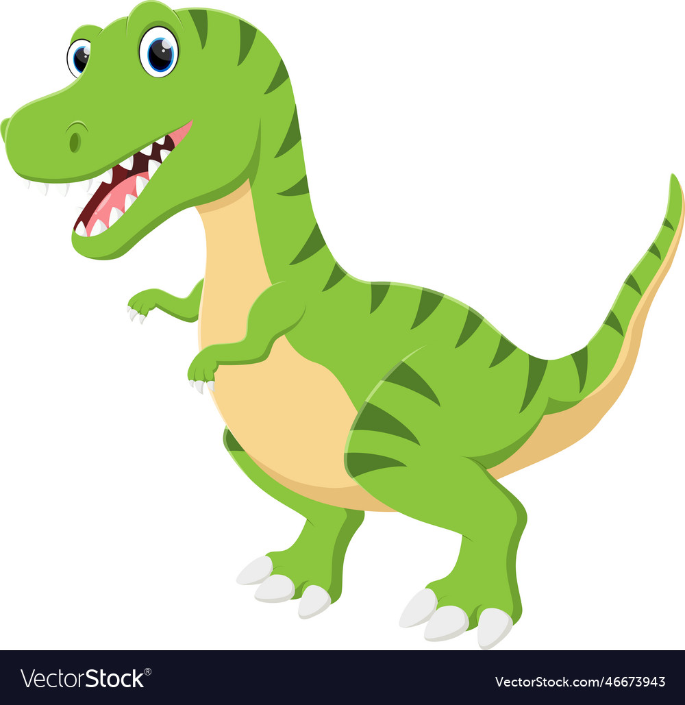 Cartoon dinosaur tyrannosaurus isolated on white Vector Image