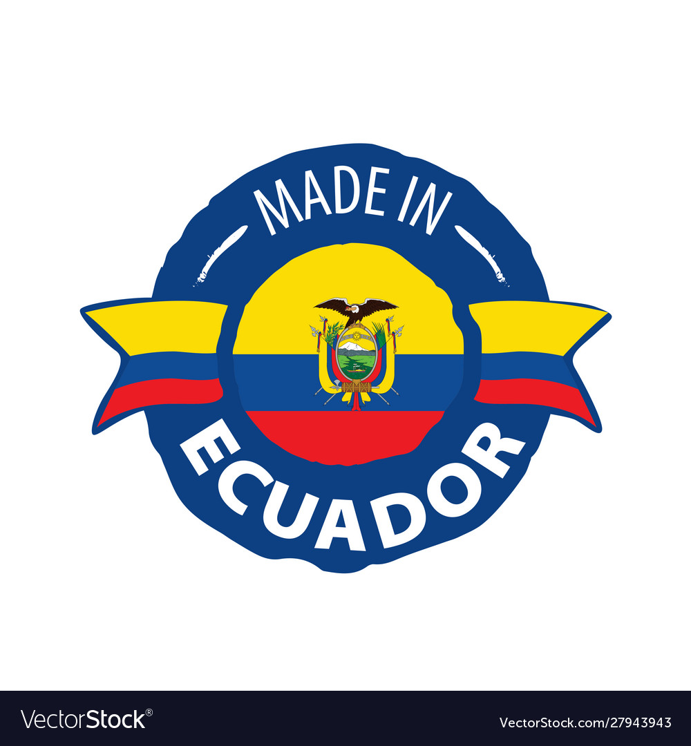 Ecuador flag on a white