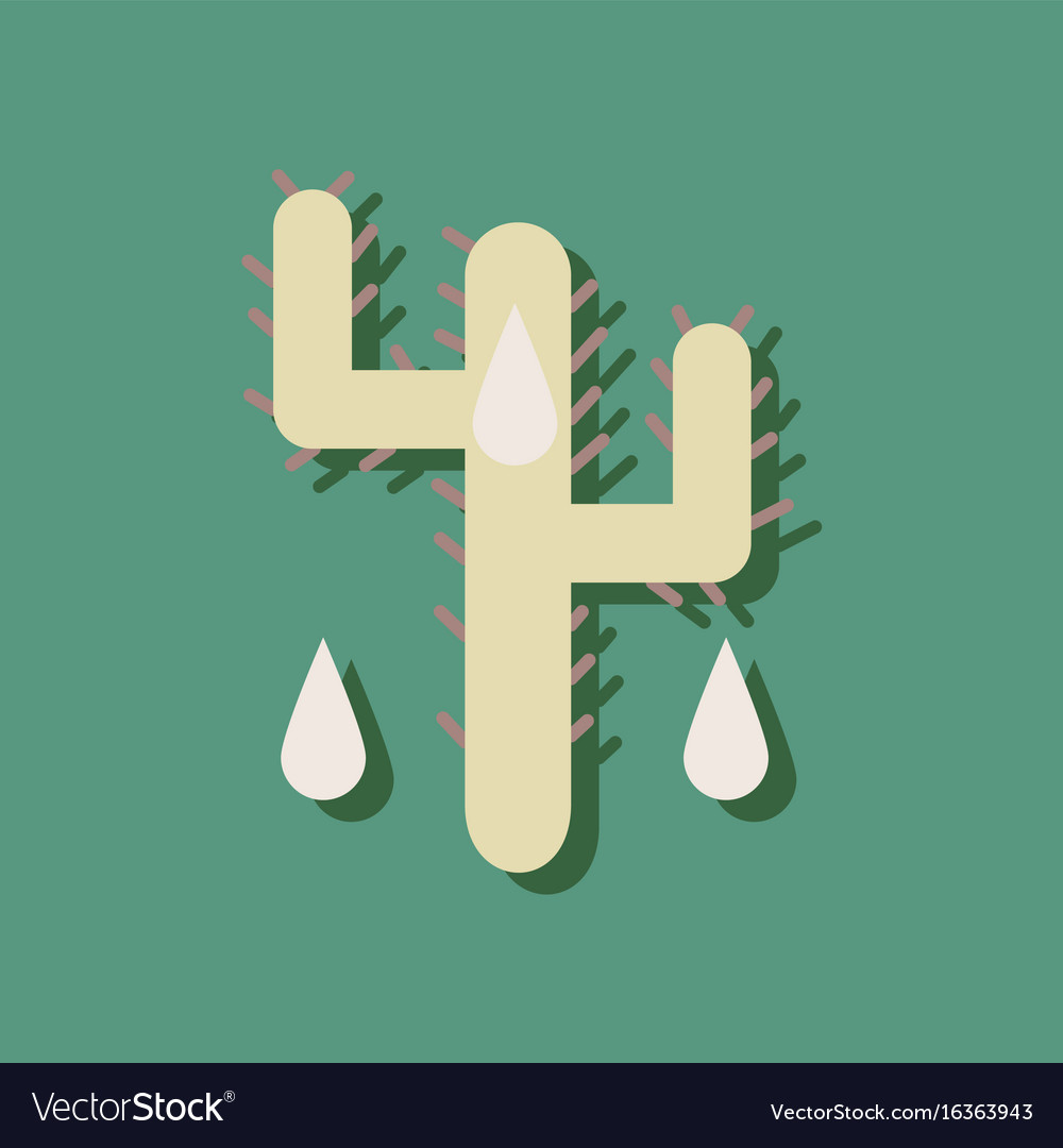 Flat icon design collection cactus and droplets