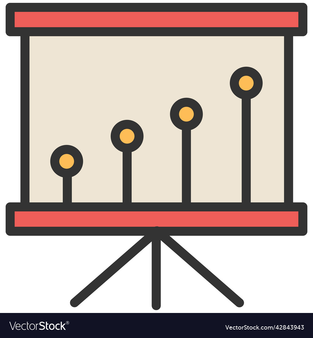 Flipchart or projection screen flat icon Vector Image