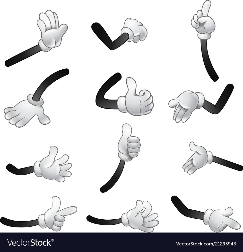 Hand with different gestures