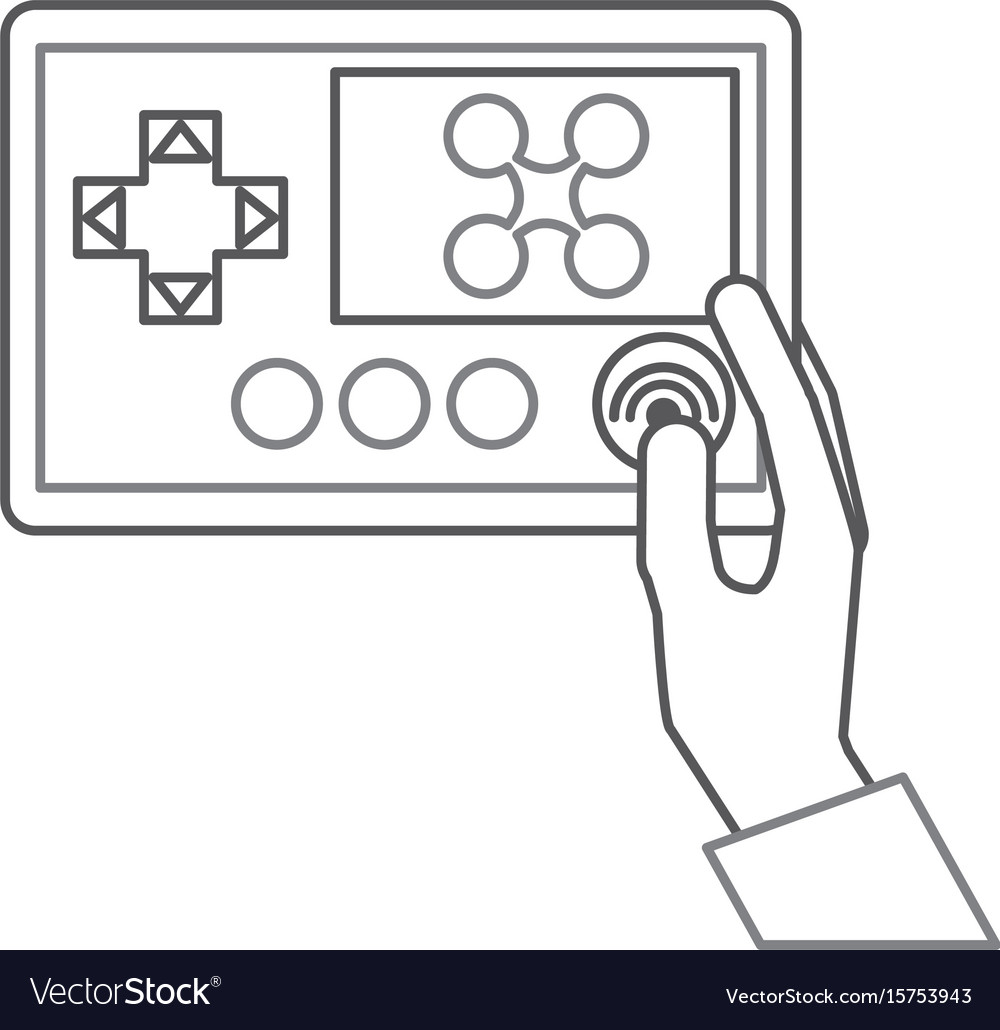 Hände Mensch mit Drohnenfernbedienungssymbol