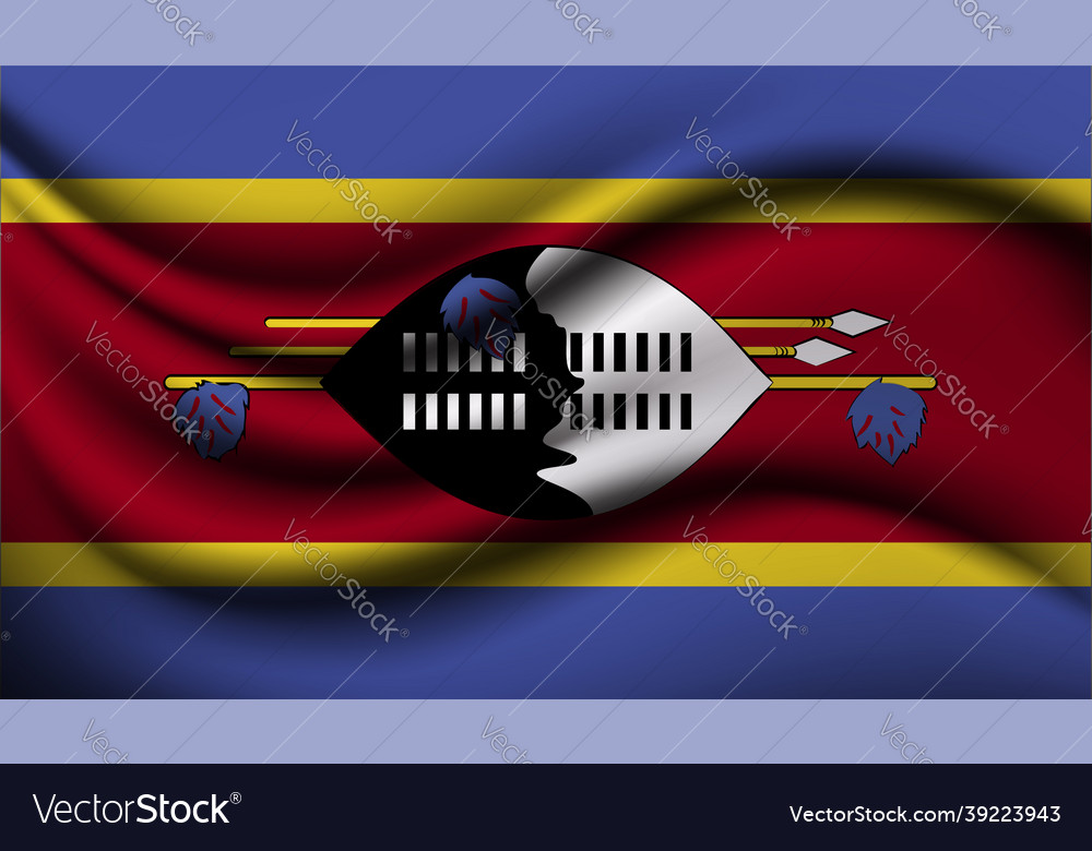 Swaziland realistic waving flag design