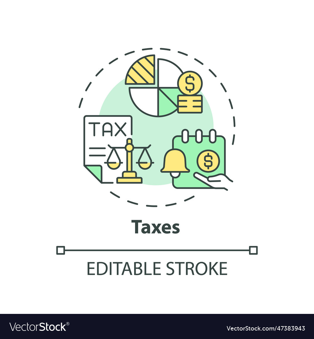 Taxes concept icon Royalty Free Vector Image - VectorStock