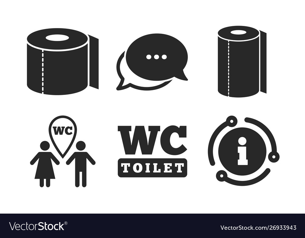 Toilet paper icons gents and ladies room