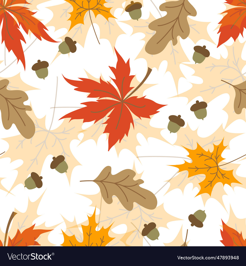 Cute seamless pattern with autumn leaves for kids Vector Image