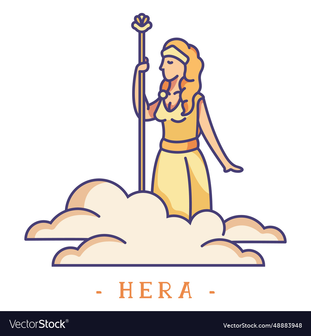 Hera greek god Royalty Free Vector Image - VectorStock