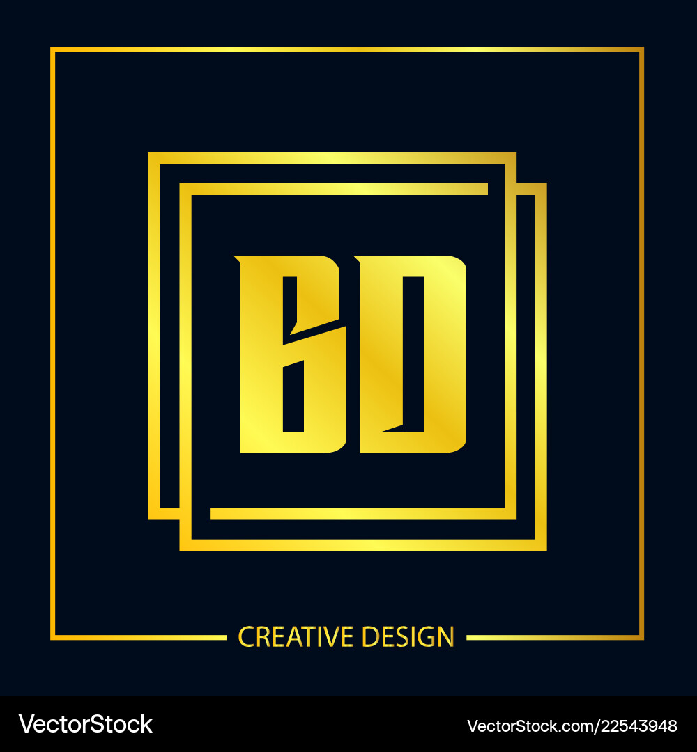 Initial letter bd logo template design Royalty Free Vector