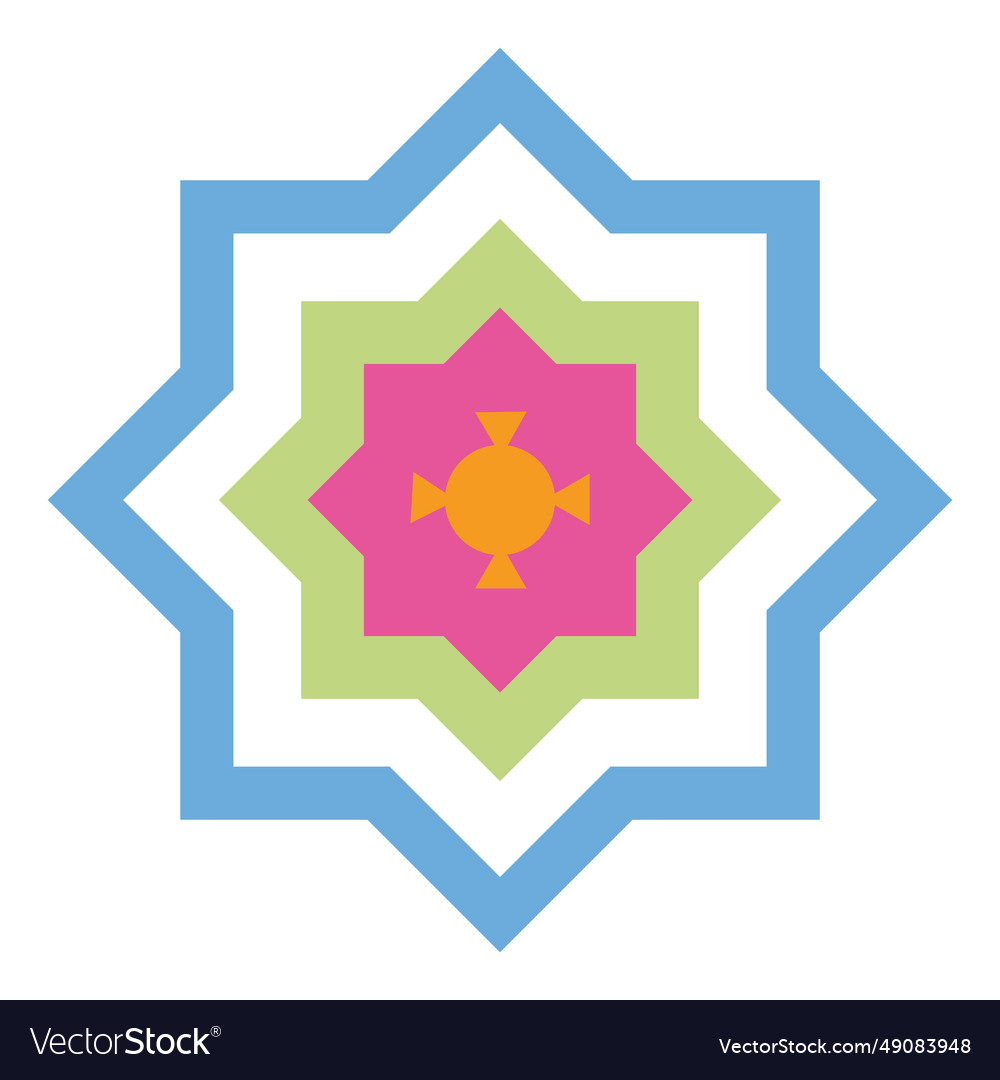 Islamic Star Multi Color Royalty Free Vector Image