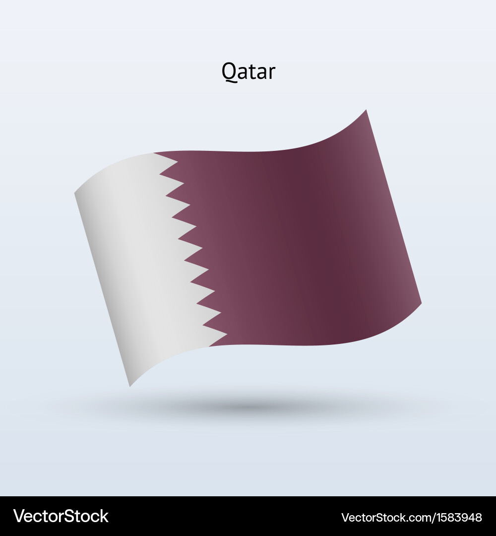 Qatar flag waving form Royalty Free Vector Image