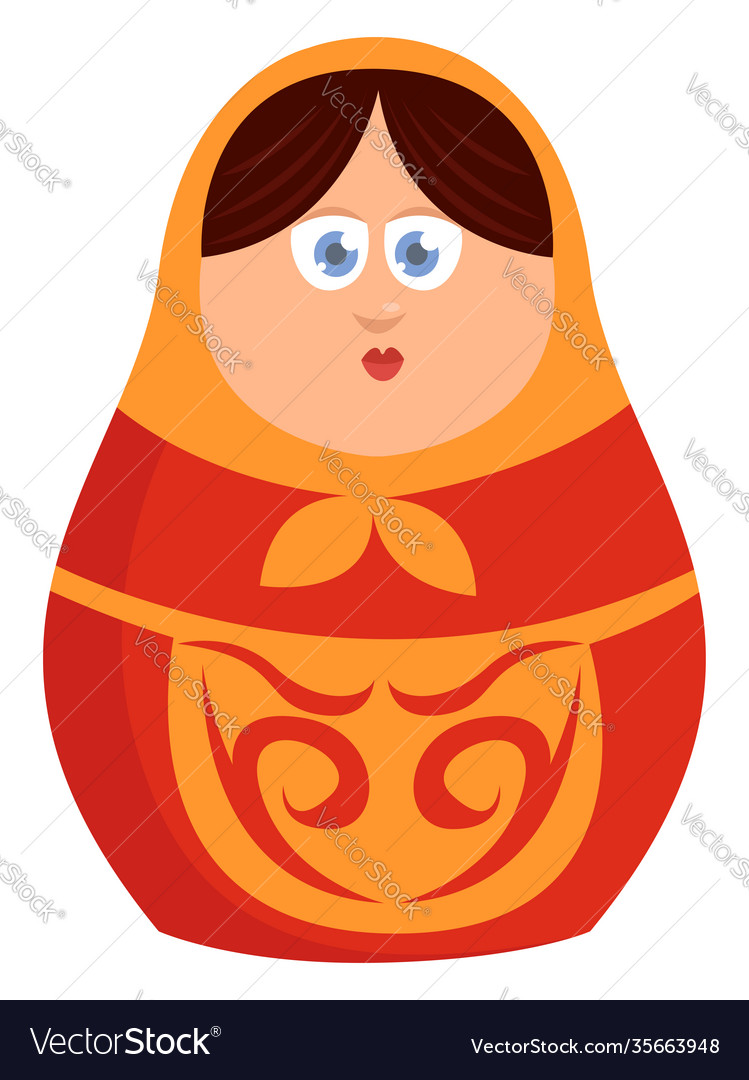 Russian dolls on white background