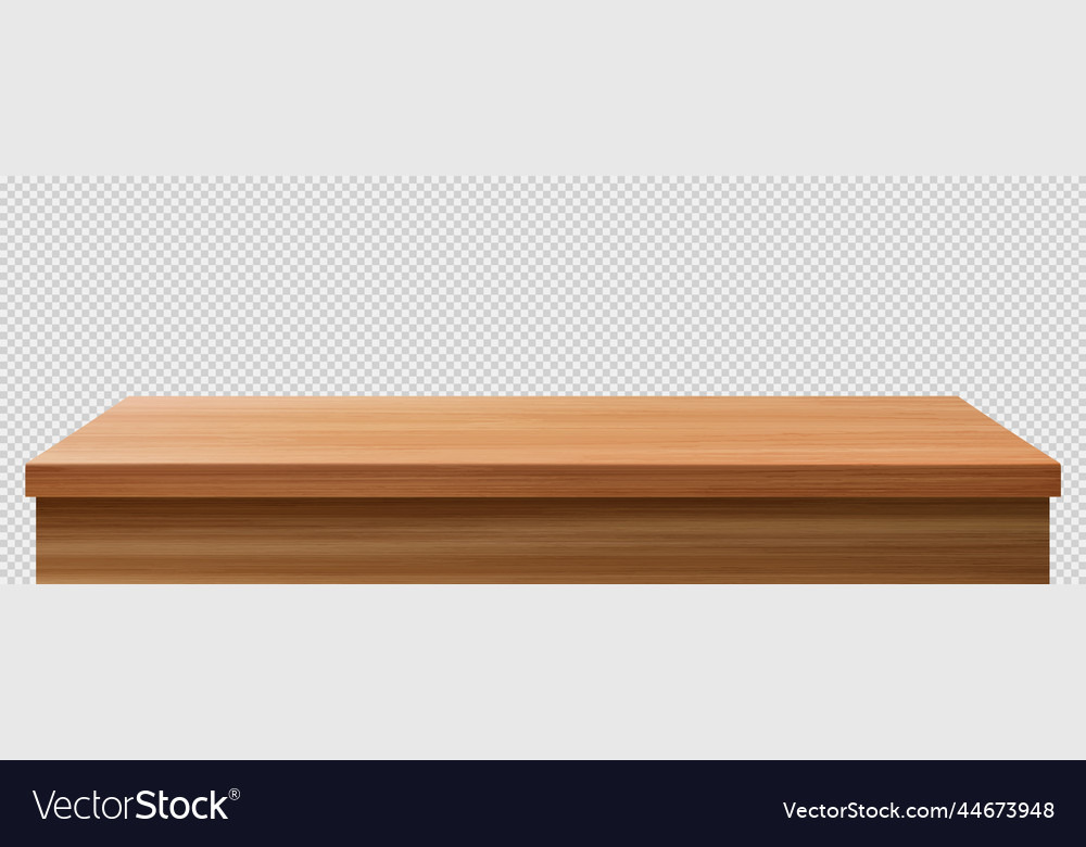 Wooden table foreground tabletop front view Vector Image