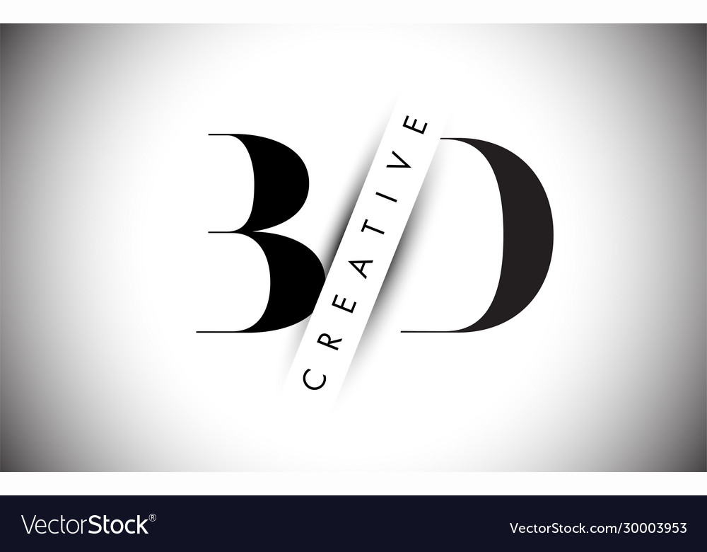 Bd b d letter logo with creative shadow cut