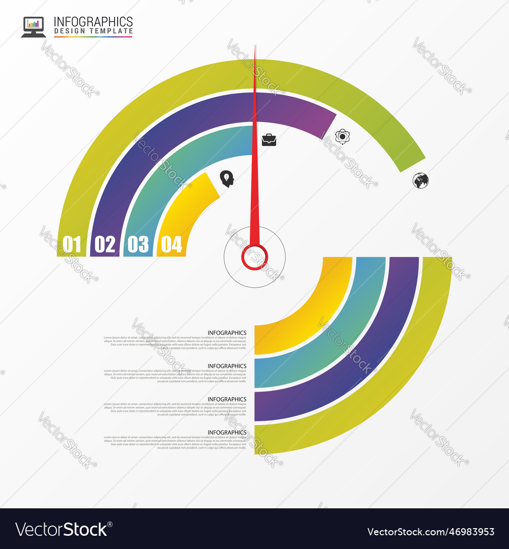 Bunte runde Prozent Linien indographisches Design