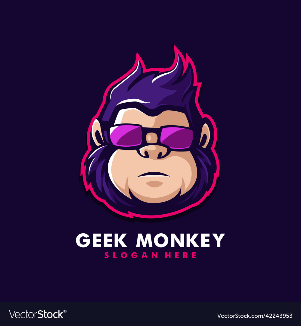 Geek monkey Royalty Free Vector Image - VectorStock