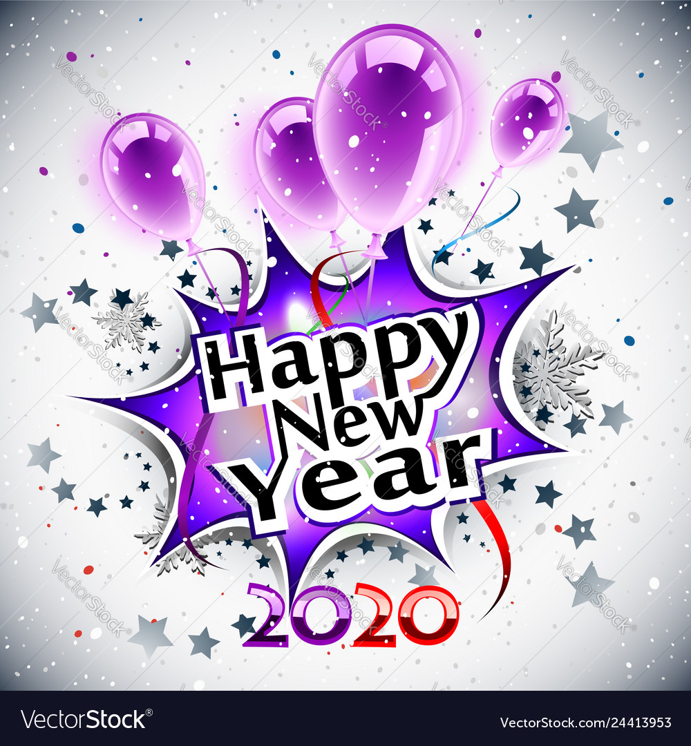 Happy new year 2020 Royalty Free Vector Image - VectorStock