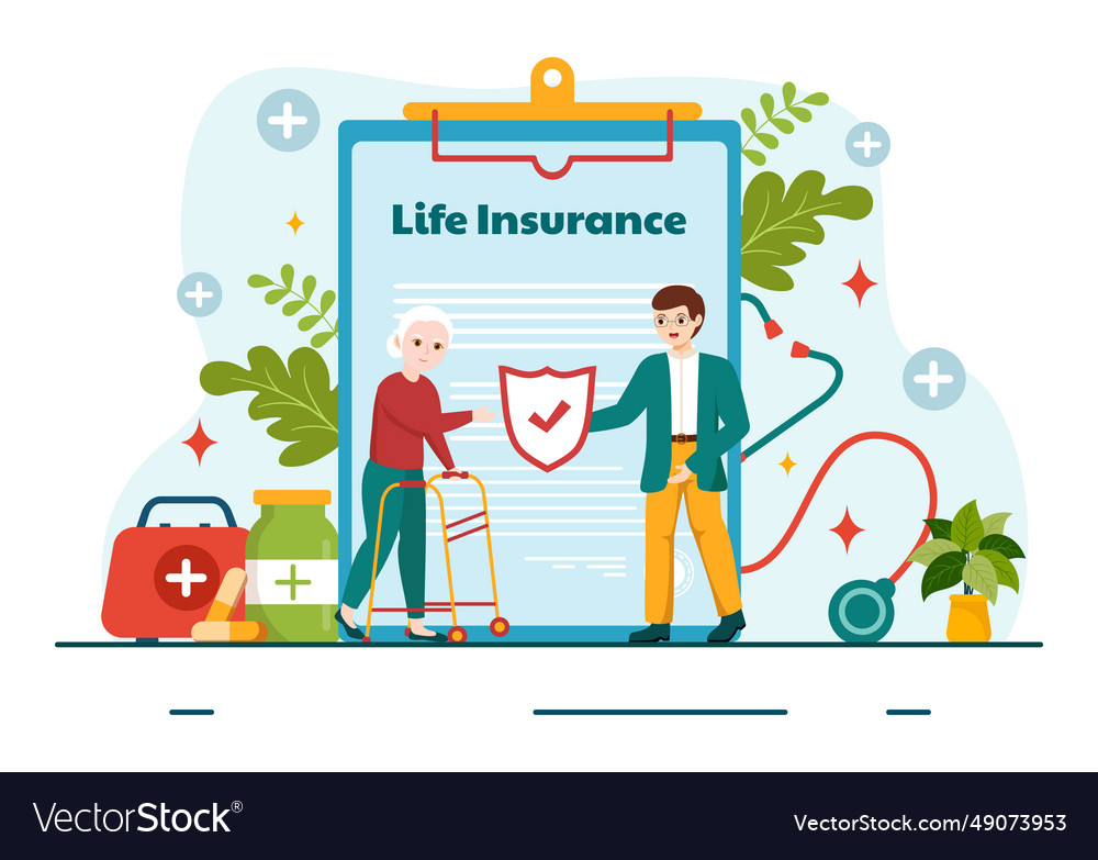 Life insurance with check marks shield