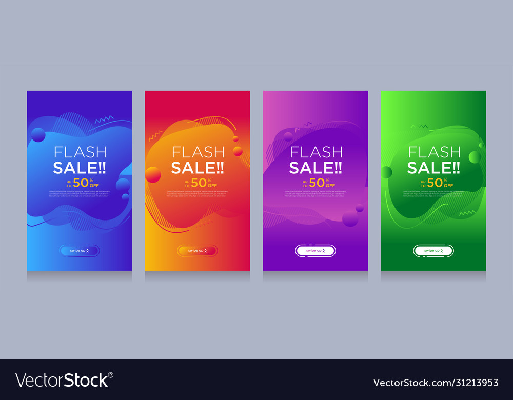 Modern colorful advertising poster for flash sale