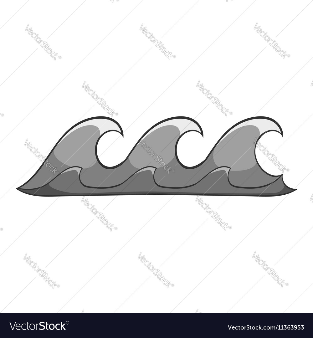 Three waves icon cartoon style