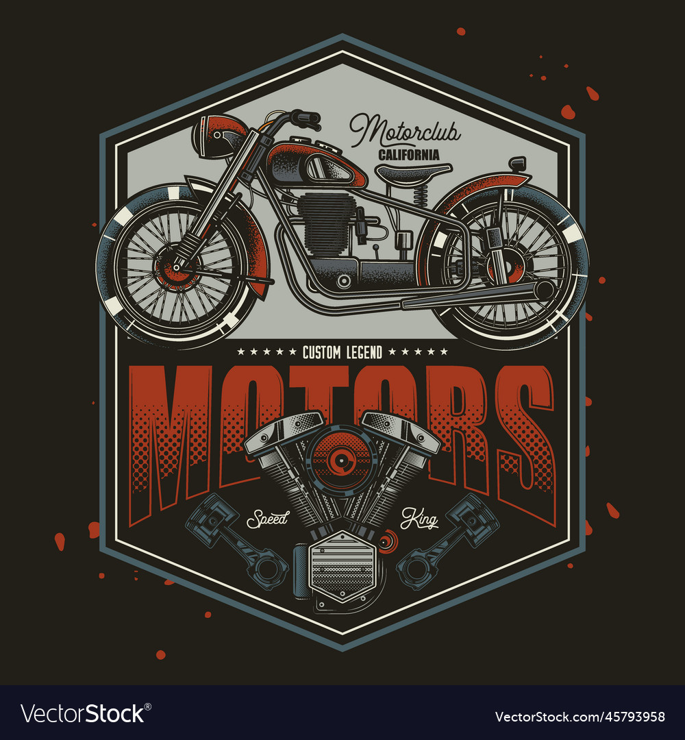 American motorcycle custom made Royalty Free Vector Image