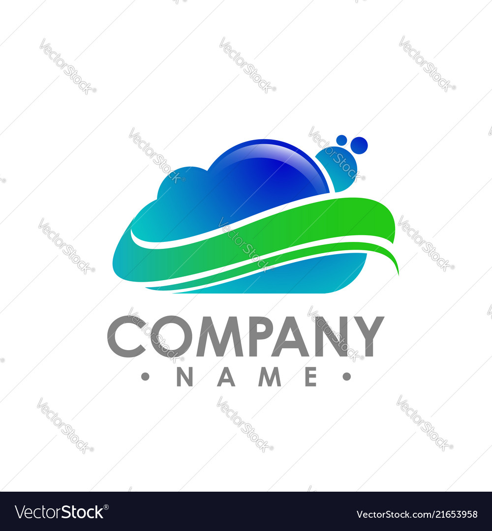 Blue Cloud Computing Logo Info Embleme