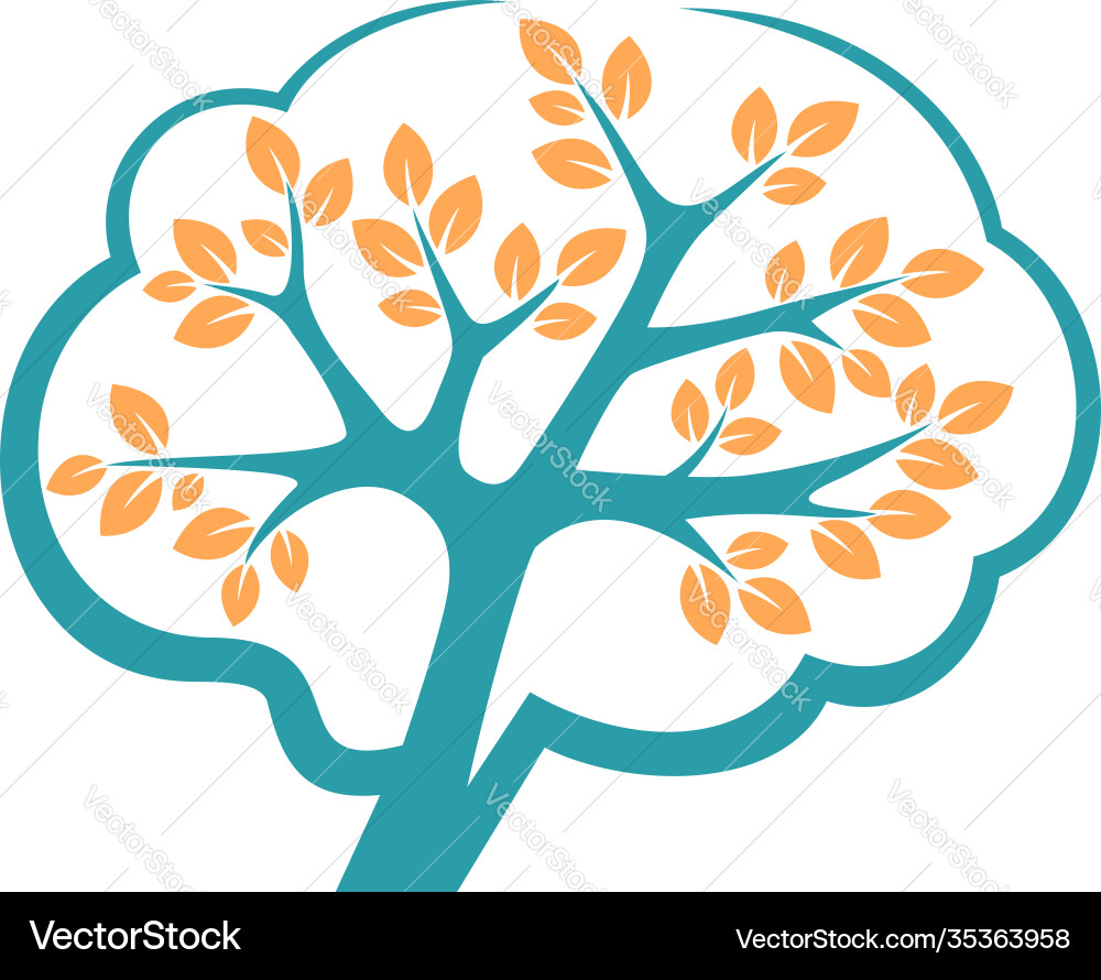 Creative brain logo design template Royalty Free Vector
