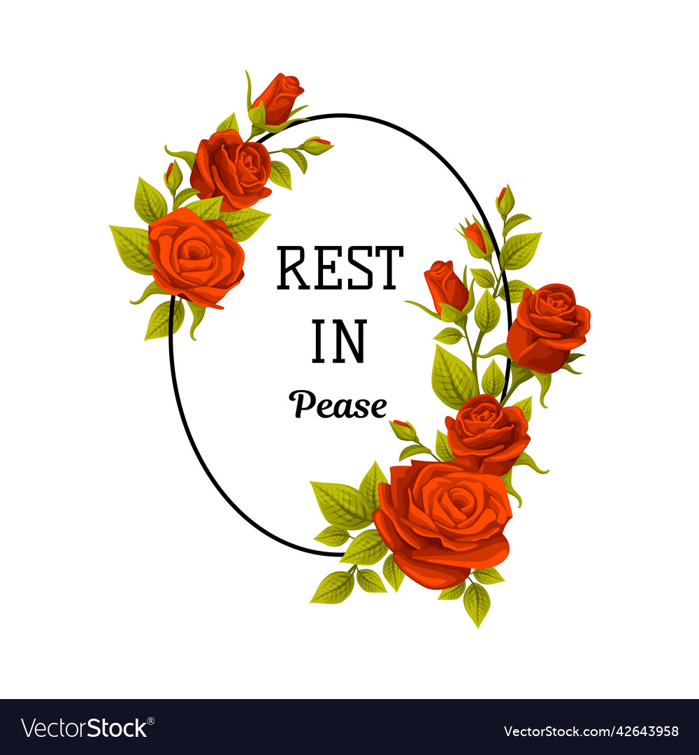 Rest Peace Floral Funeral Frame Rip Stock Vector (Royalty Free) 1938569944