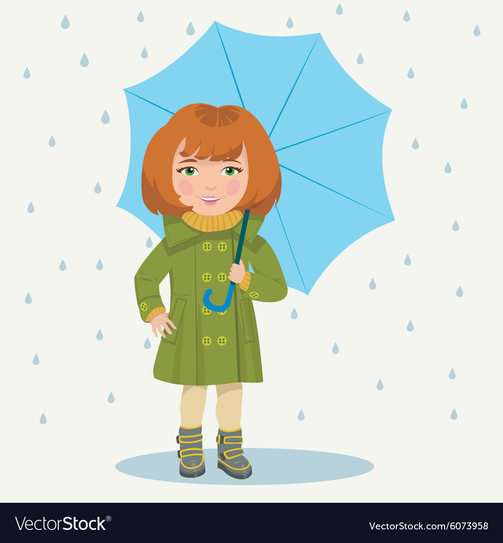 Girl with an umbrella Royalty Free Vector Image