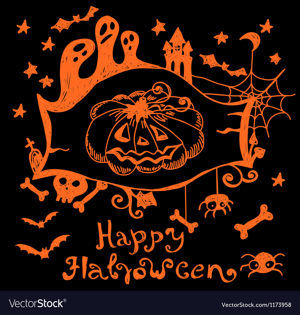 Halloween hand drawn background