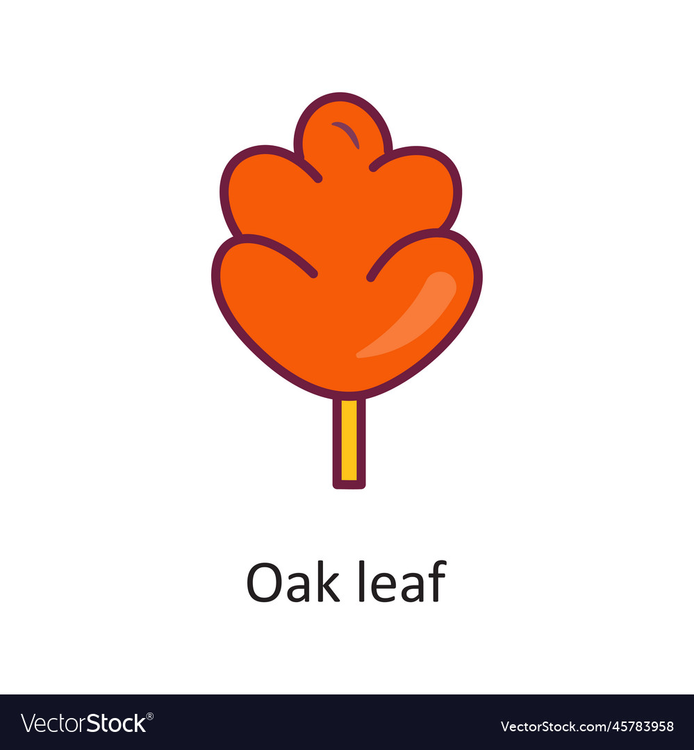 Oak leaf fill outline icon design