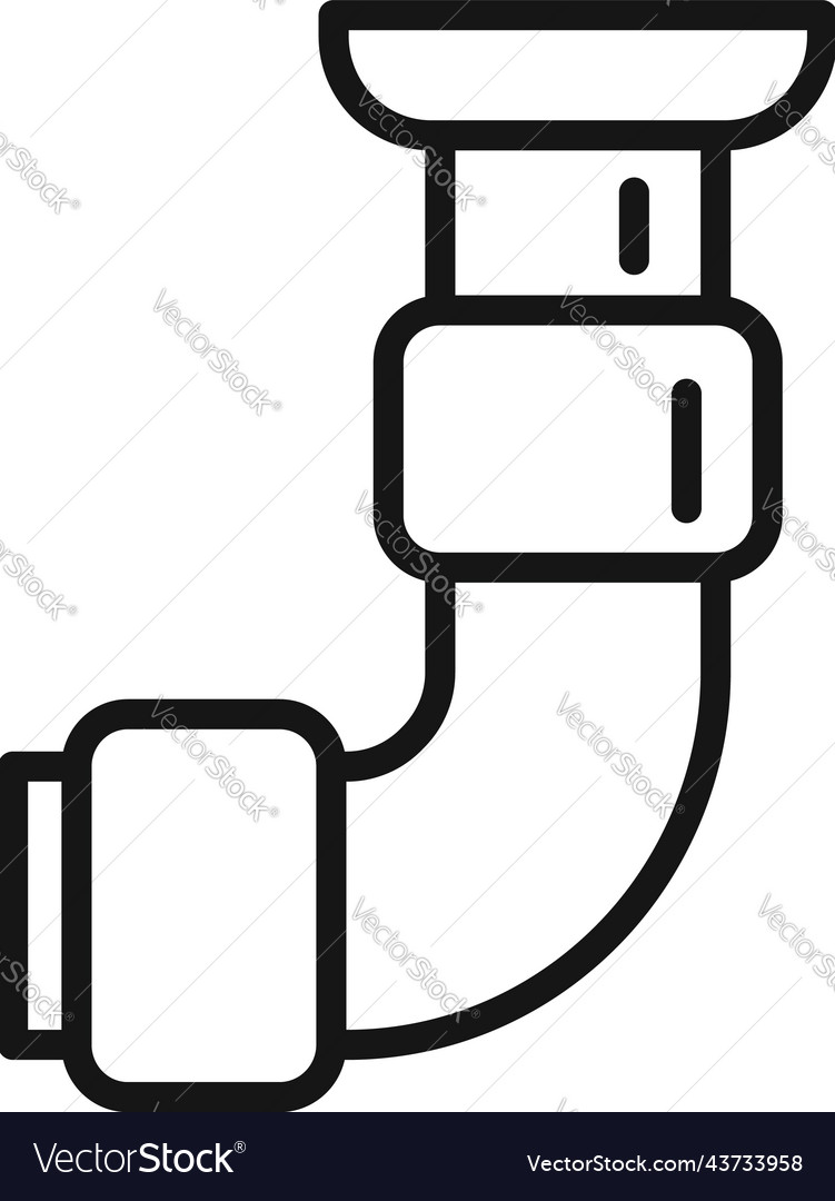 Plastic pipe icon outline service plumber Vector Image