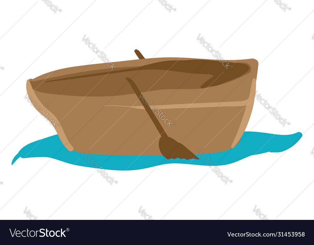 Small Boat On Water On White Background Royalty Free Vector