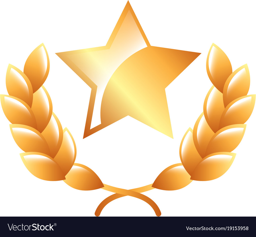 Star award laurel premium winner emblem Royalty Free Vector