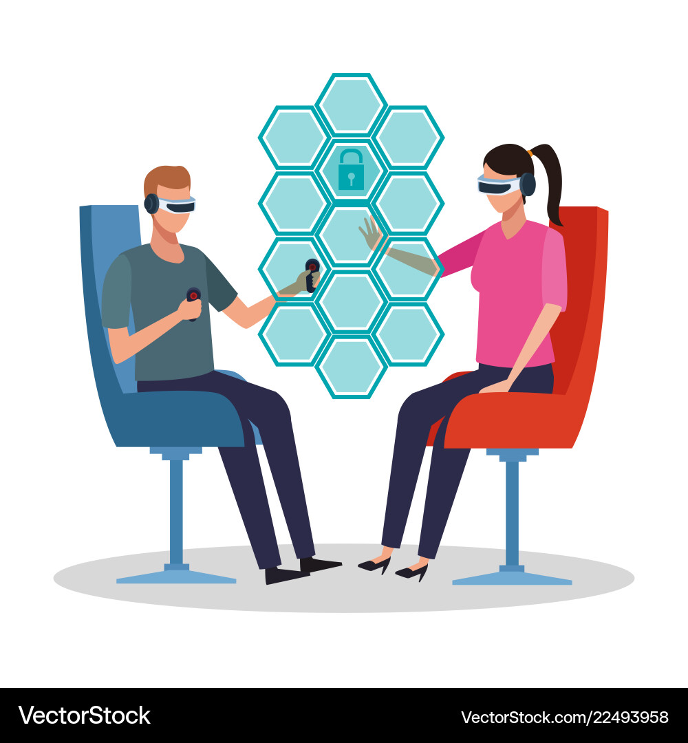 Virtual reality technology Royalty Free Vector Image