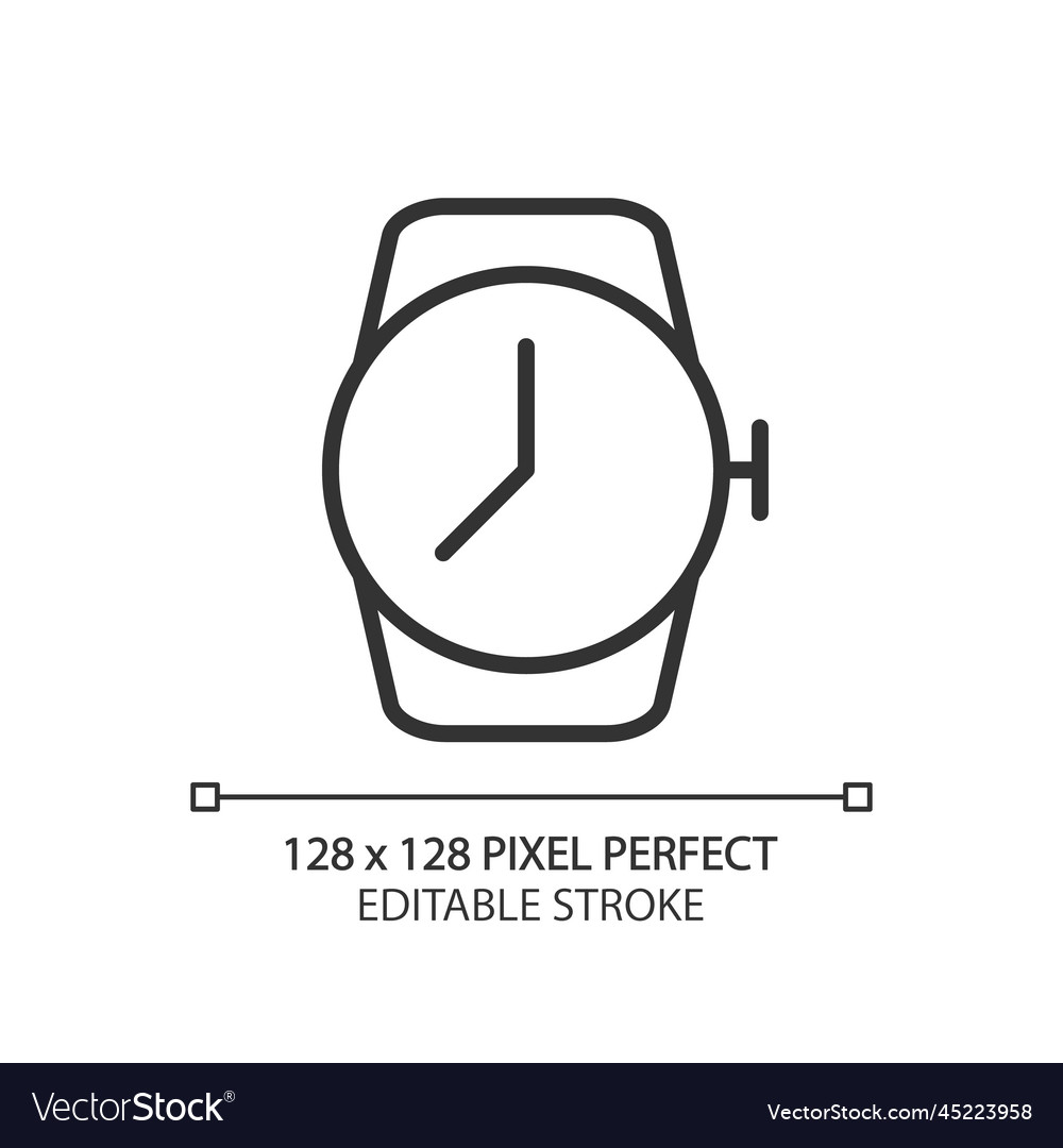 Wrist watch pixel perfect linear icon