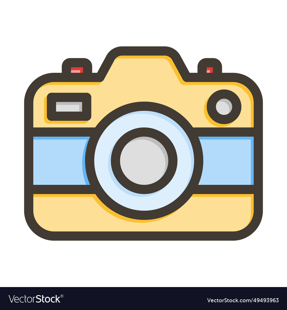 Camera thick line filled colors icon for personal