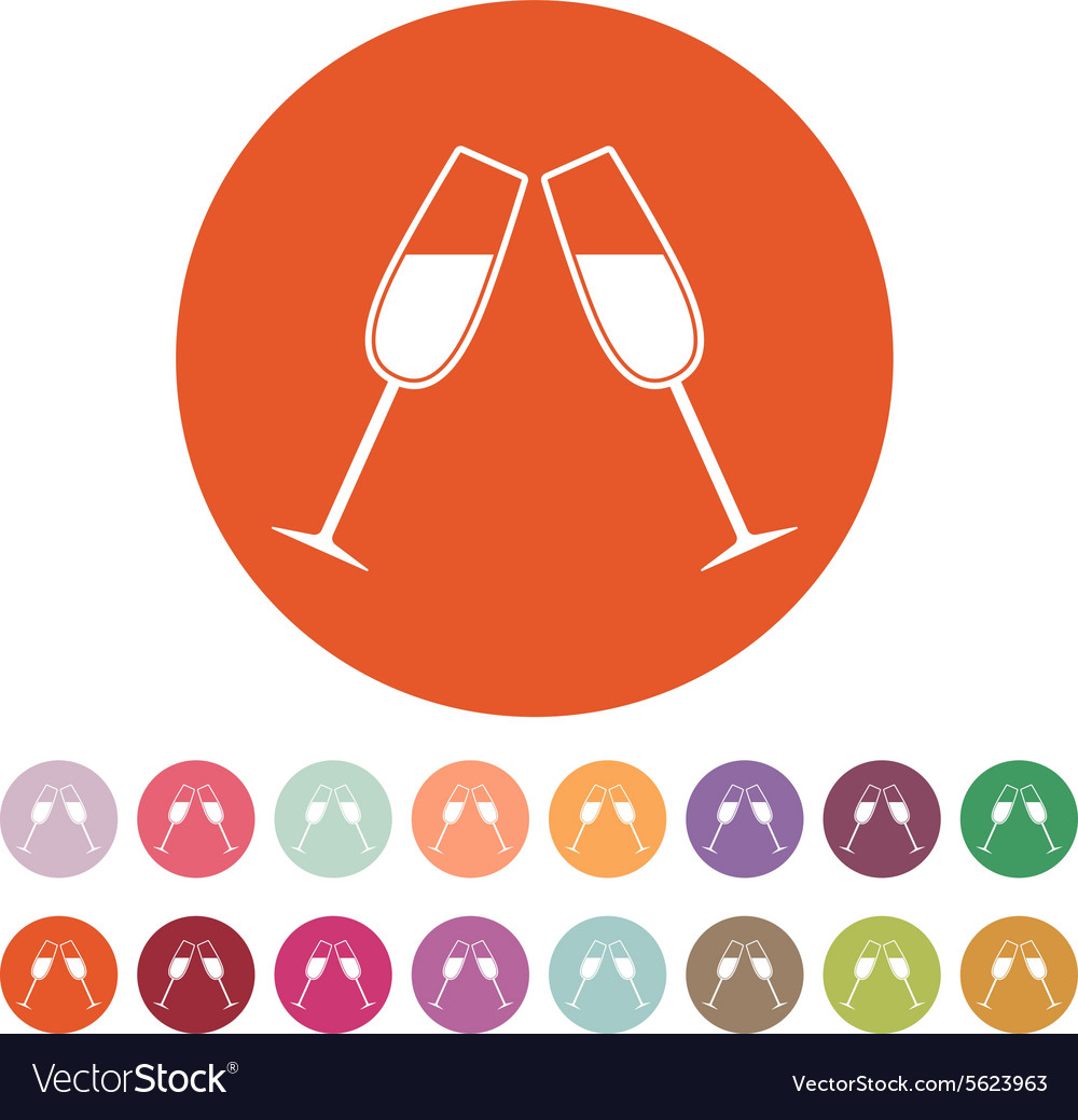 Clink glasses icon wineglass and goblet