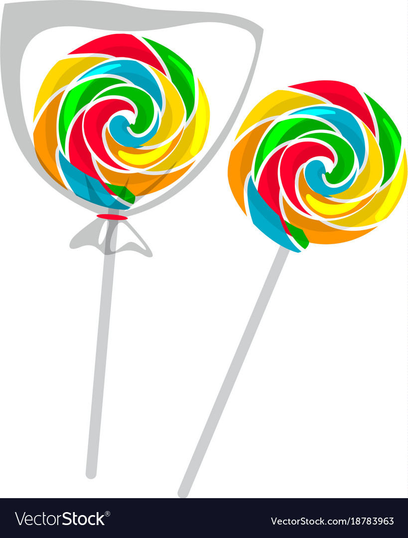 Colorful lollipop on white background