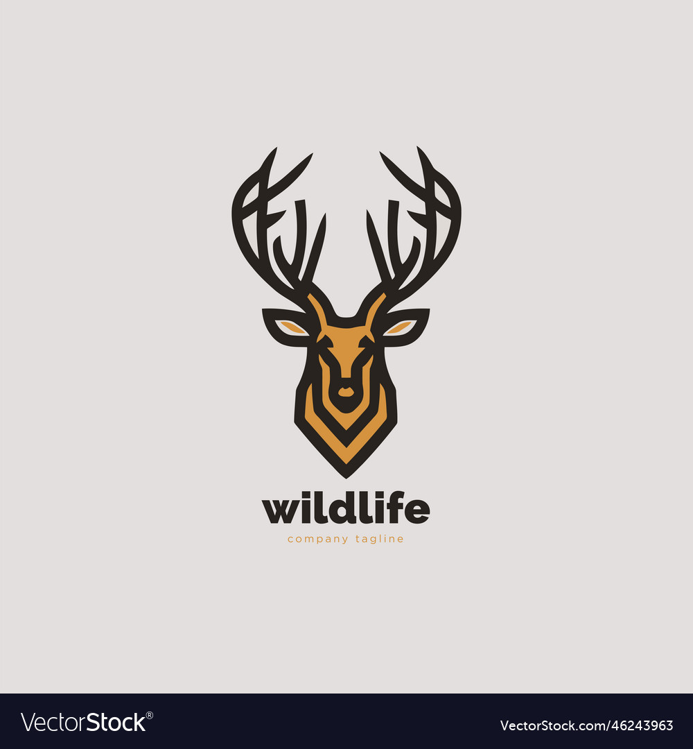 Deer logo template icon element isolated - sign Vector Image