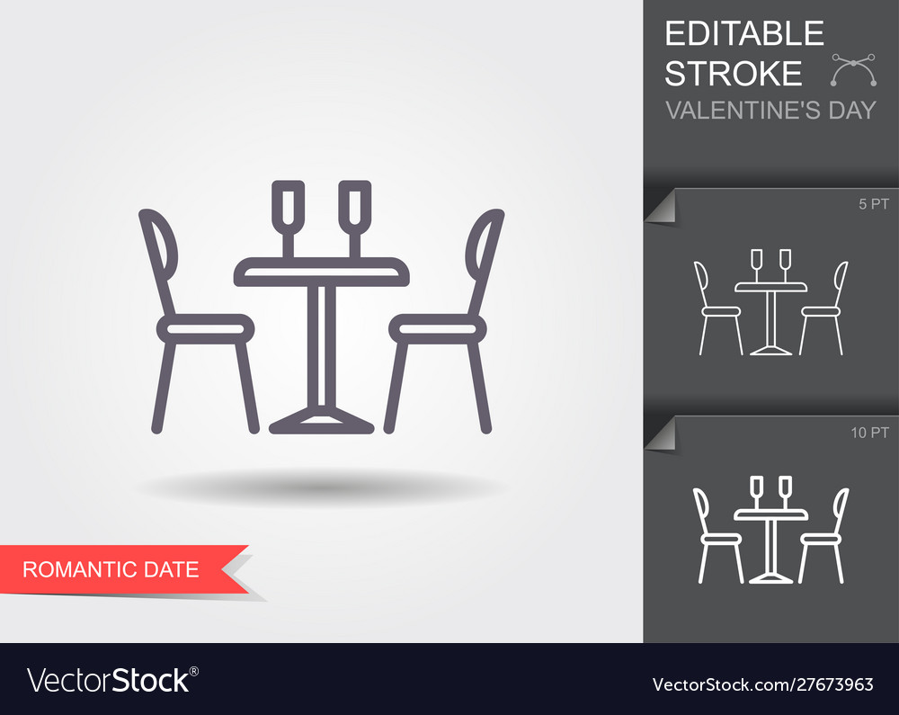 Dining table for date with glasses wine