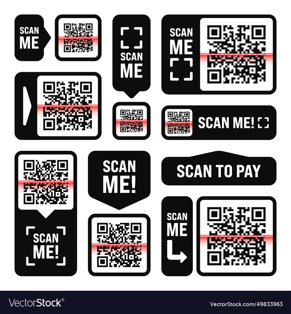 Scan me qr code sticker online payment special Vector Image