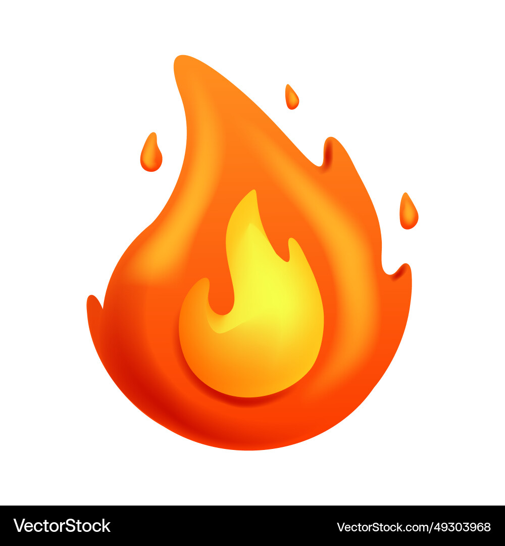 3d fire flame Royalty Free Vector Image - VectorStock