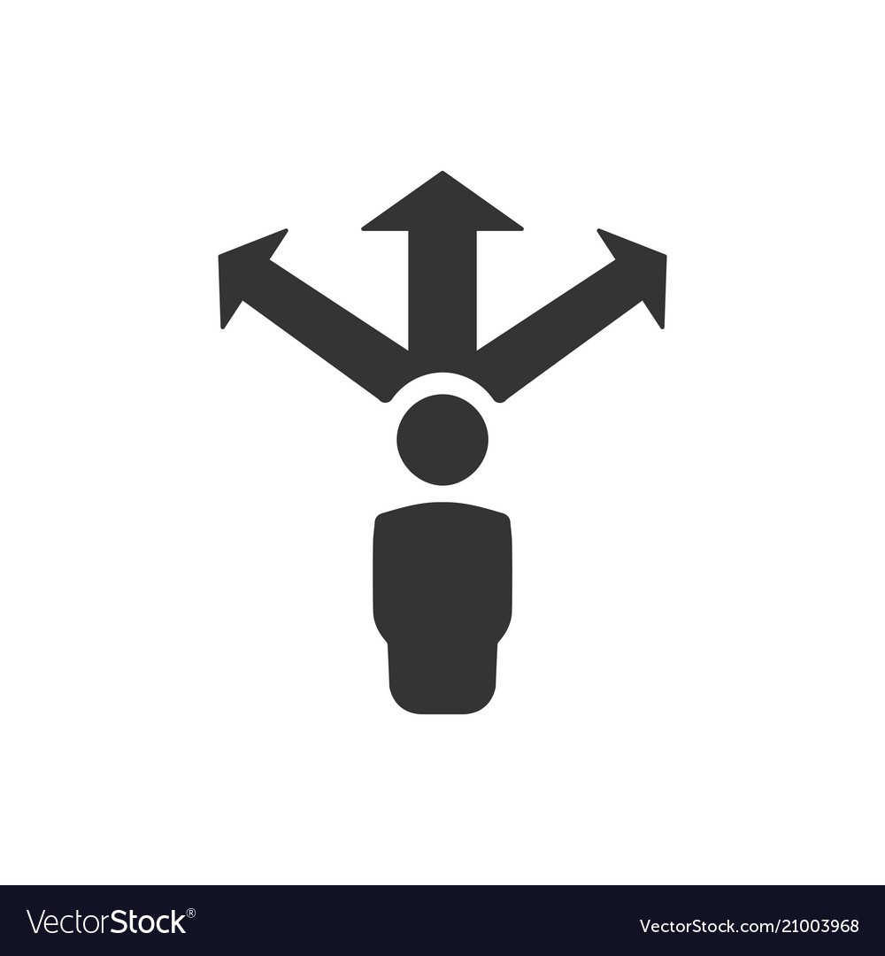 Businessman direction making icon Royalty Free Vector Image