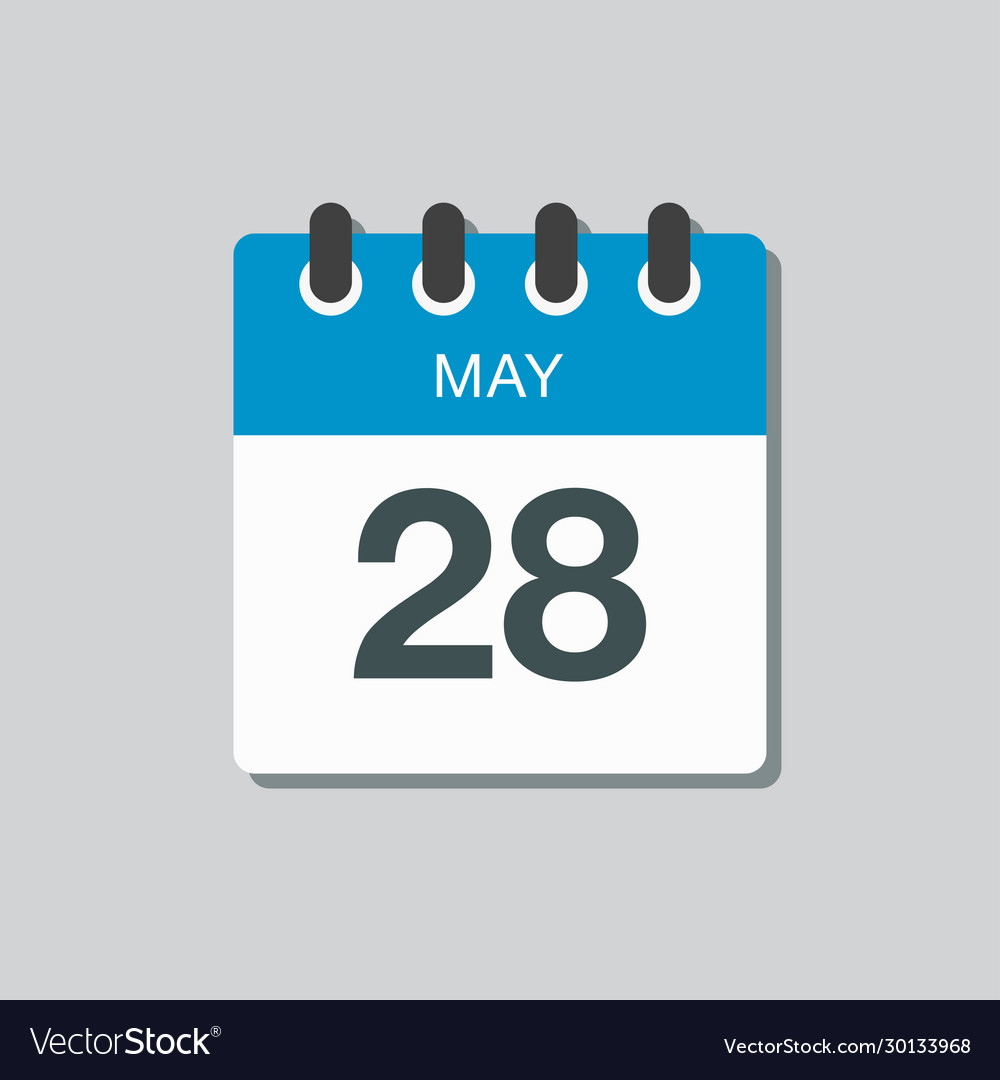 Calendar day 28 may days year Royalty Free Vector Image