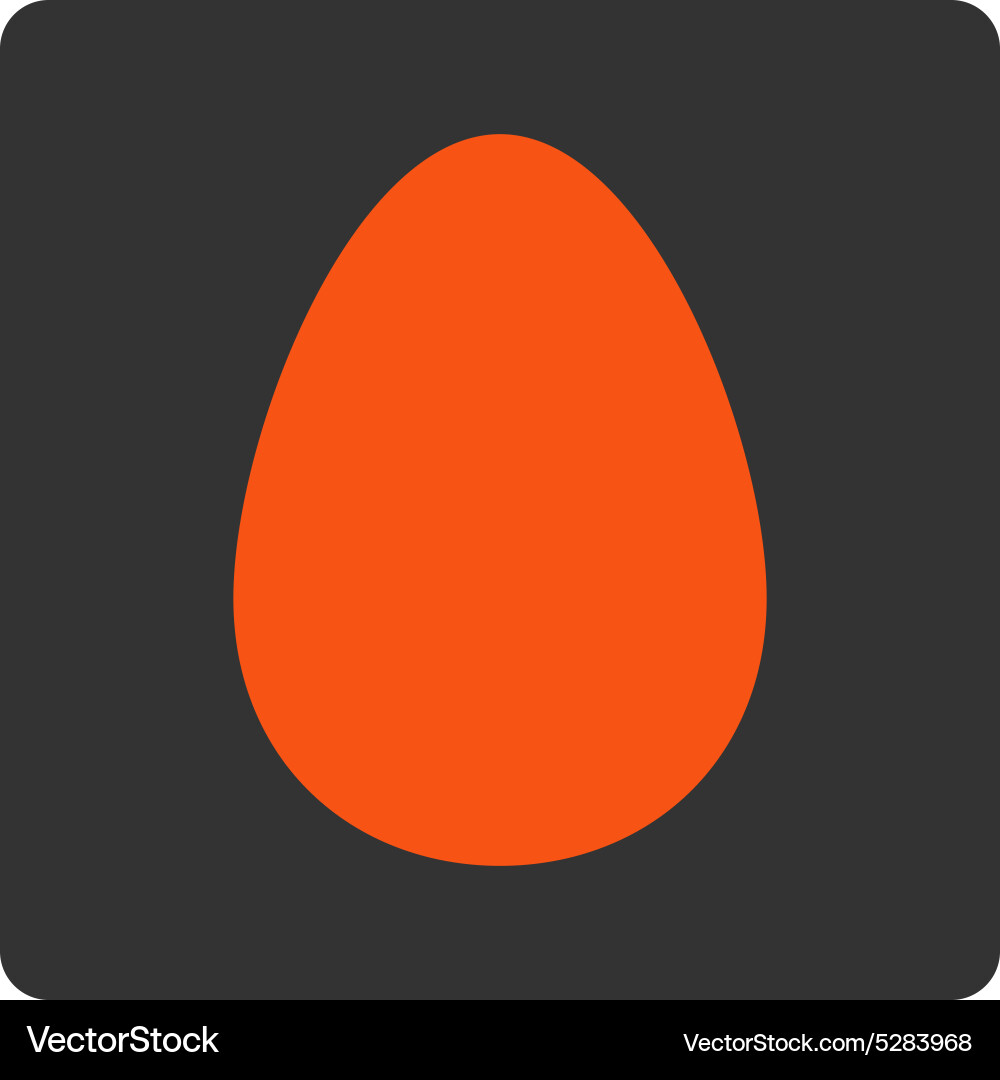 Egg flat orange and gray colors rounded button Vector Image