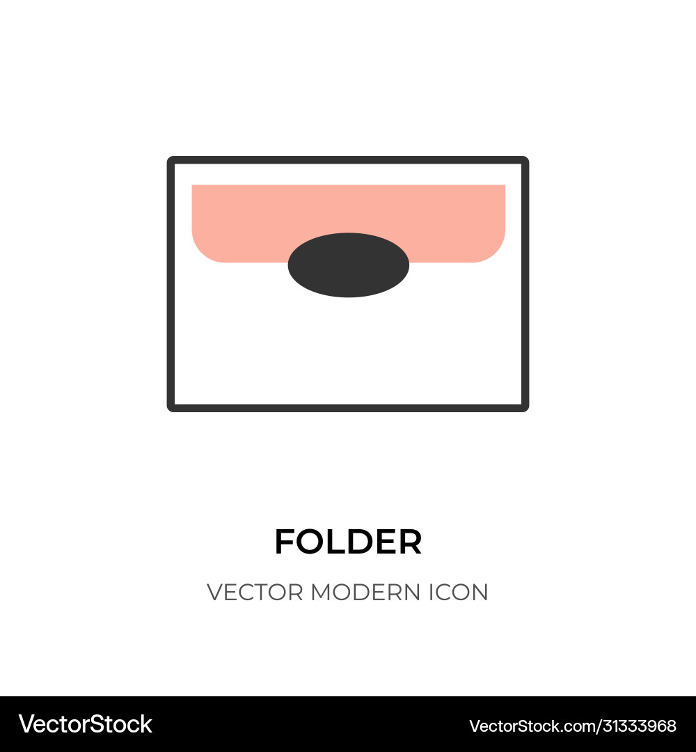 Flat line folder icon directory file sign Vector Image